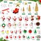 96 Pcs Miniature Ornaments for Snow Globe Kit DIY Christmas Village Decoration Christmas Figurines Mini Christmas Ornaments with Snowman Reindeer Santa Claus Snowflake(Gold)